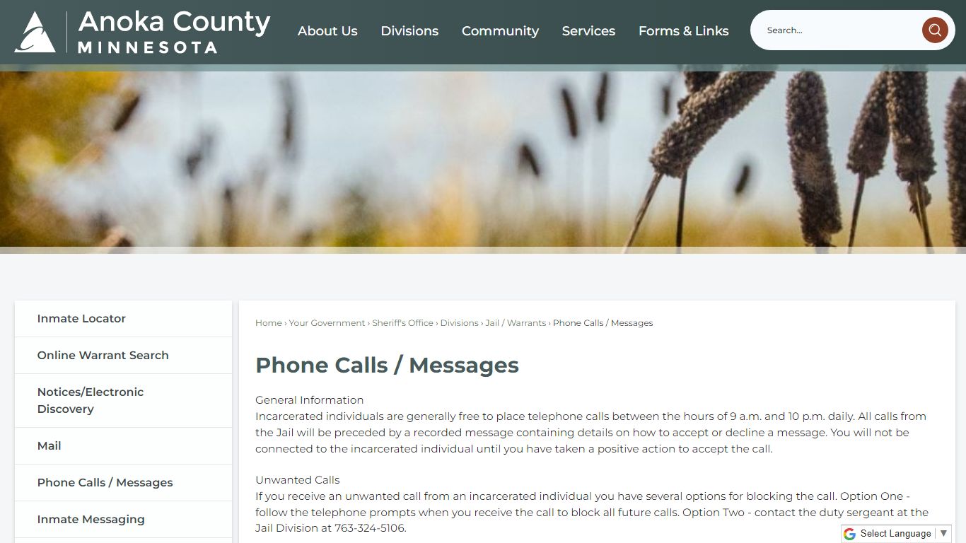 Phone Calls / Messages | Anoka County, MN - Official Website