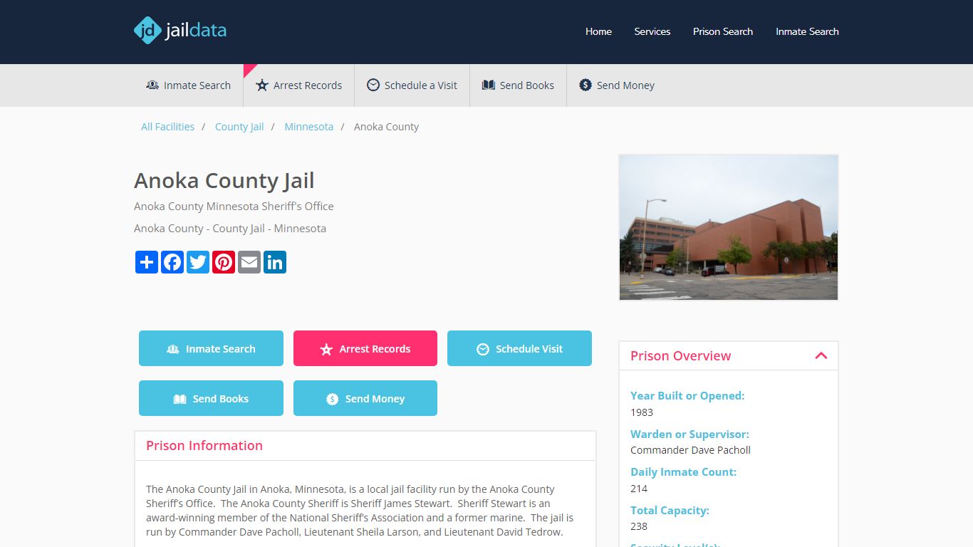 Anoka County Jail: Jail Roster, Visitation, Bail, Send Money or Mail ...
