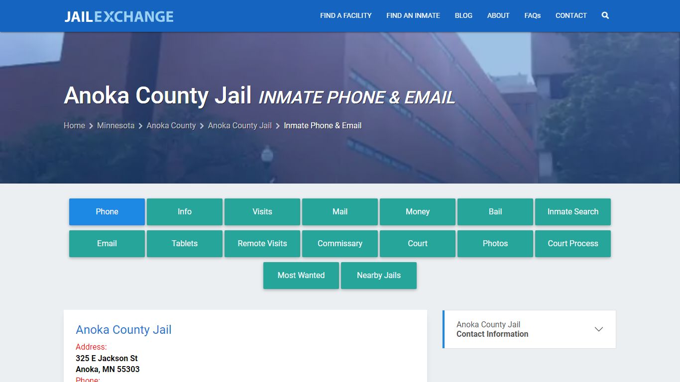 Inmate Phone - Anoka County Jail, MN - Jail Exchange